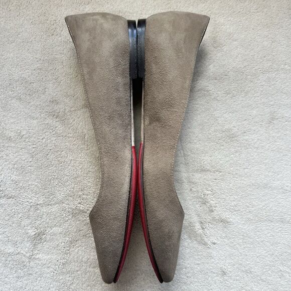 Jimmy Choo Taupe Suede Ballet Flats Women EU 35.5 US 5 Casual Classic Career - Picture 5 of 14